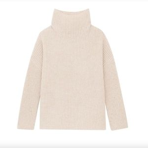 Naadam Merino/Cashmere Oversized Ribbed Turtleneck